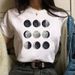 Euroean And American Cross-border Foreign Trade Women's Clothing, Moon Eclise Rint Round-neck Short-sleeve T-shirt_ecoleips.com