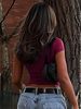 , , Cross-border European And American Women's Clothing 2025 Summer Slim-fit Tops Solid Color Short_ecoleips.com
