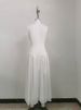 Women's Summer Elegant High Neck Sleeveless Slim Fit Patchwork Dress Casual Long Gown_ecoleips.com