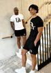 Men's Clothing And Women's Summer DR Bear Beaded Short Sleeve T-Shirt Set High Waist Split Skirt Casual Stylish Polyester Clothing Black Micro-Elastic_ecoleips.com