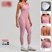 Women's Clothing Adjustable Style Shoulder Straps Peach Hip Sports Fitness One Piece Yoga Jumpsuit For Women_ecoleips.com