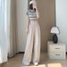Suitable For All Seasons H348 Breathable Anti-Mosquito Yamamoto Women Thin High Waist Draped Casual Straight Spring Autumn Lazy Style Wide Leg_ecoleips.com