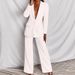 Elegant Women's Blazer & Pants Set – Stretch Poly-Cotton Office To Casual Suit (Black, White, Pink, Yellow, Blue, Brown, Rose, S-5XL)_ecoleips.com