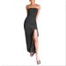Summer New European And American Style Elegant Mesh Printed Slit Slim-fit Strapless Dress For Women_ecoleips.com