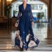 Women's Long Floral Print Dress – Stretchy Polyester Maxi Dress With Sheer Mesh Panels (S-Xxl) – French-Inspired Casual Elegance_ecoleips.com