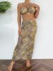 New Three Piece Women's Swimsuit Set Leopard Print Hollow Out Long Skirt Bikini Swimwear_ecoleips.com