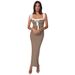 Women's Clothing Sexy Sleeveless Dress Autumn Fashion Bodycon Slim Fit With Suspender Tie Waist_ecoleips.com