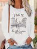 2025 Fashion Paris Letter Print Shirt Funny Gothic T Shirt Women's Casual Print Long Sleeve T-Shirt Crew Neck Top Tee Tshirt_ecoleips.com