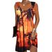 Women's Casual A-Line Dress With 3D Print | Sleeveless U-Neck Sundress | Plus Size Available | Breathable Polyester | Office To Weekend Wear (S-XXXL)_ecoleips.com