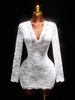 New Women's Sexy Elegant Lace Deep V Slim Fit Bodycon Dress Spring Summer Fashionable Casual Short Dress_ecoleips.com