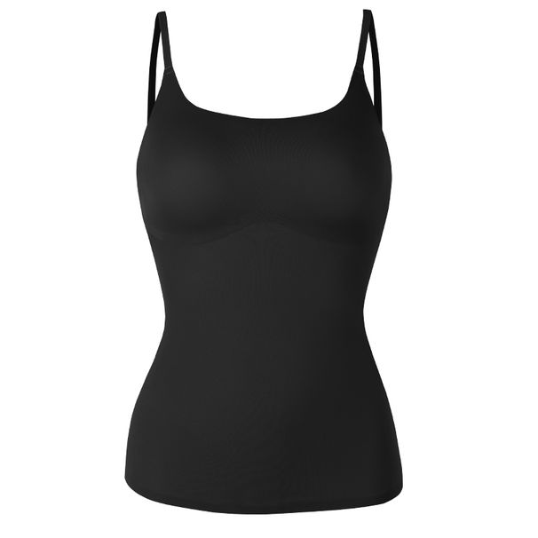 New Tank Tops Camis Women Crew Neck Shapewear Waist Tummy Control Body Camisole Summer Black Nude Smooth Slimming Vest New_ecoleips.com