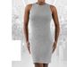 Elegant Ribbed Sleeveless Bodycon Dress - Slim Fit Stretchy Modal Blend For Women, Mid-Length Casual & Party Wear (Black/White/Silver Gray)_ecoleips.com