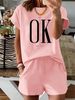 Women’s 2 Piece Outfit Set – Oversized Graphic T-Shirt And Biker Shorts Matching Set, Casual Summer Lounge Tracksuit For Daily Wear-369_ecoleips.com