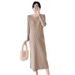 Autumn Winter New Korean Fashion Sweater Knitted Maternity Dress_ecoleips.com