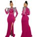 Women's Clothing New Sexy Perspective Mesh Hot Diamond Slim Slit Dress_ecoleips.com
