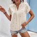 Women's V Neck Heart Petal Sleeve Shirt European American Style Summer Top_ecoleips.com