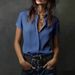 2026 Independent Site European American Cross-border Casual Short-sleeve Button-up Women's Shirt In All Colors_ecoleips.com