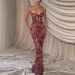 Women's Clothing Slim Fit Lace Party Dress INS American Style Tie Up Bustier Bodycon Long Dress For Adults_ecoleips.com