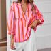 Women's Striped Shirt Puff Sleeve Loose Top Summer Autumn Fashion Bestseller_ecoleips.com