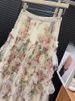 K Heavy Industry Splicing Printed Mesh Cake Skirt Half Skirt Women's New Floral Puff Long Skirt_ecoleips.com
