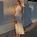 European And American Foreign Trade Women's Backless Pleated Fabric Personality New Breathable Lace-up Ruffle Long Dress_ecoleips.com
