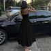 Elegant Deep V Neck Hollow Out Halter Maxi Dress With Flowy Hemline, Sexy Women's Casual Party Dress_ecoleips.com