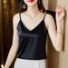 Elastic Cool Camisole Women, Summer V-neck Sleeveless Slim-fit Inner Layer, Suitable For Wearing Under A Blazer,_ecoleips.com