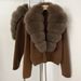 Korean-Style Premium Fox Fur Collar Cardigan – Soft Cropped Knit Sweater For Women | Elegant Short Coat For Autumn & Spring (Multiple Colors)_ecoleips.com
