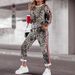 Women's Clothing Spring And Autumn Sports Leisure Suit Creative Design Leopard Pattern Long Sleeve Trousers Two Piece Suit WA28+ML4_ecoleips.com