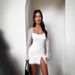 TMBP 1014 Women's Long Sleeve Mesh Dress European American Style Cross Border Summer Fashion Elegant Short Dress_ecoleips.com