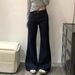 Women's High-Waisted Dark Blue Wide Leg Jeans American Style Unique Design Loose Fit Slimming Straight Leg Comfortable Spring/Autumn_ecoleips.com
