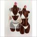 Women's Clothing Women's Sexy Three Piece Swimsuit Set Cover Up Heart Shaped Cutout Bikini Swimwear Quick-Dry Polyester_ecoleips.com