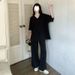 European Fashion Collar Sportswear For Women Summer Plus 150kg Large Size Thin Loose Wide-Leg Pants Two-Piece Set_ecoleips.com