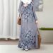 Bohemian Maxi Dress With Ethnic Print – Flowy Polyester-Spandex Long Sleeve Dress (S-5XL, Loose Fit For Festivals, Office & Casual Wear)_ecoleips.com
