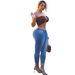 M633#European American Wish Cross-border Autumn And Winter Women's High-waisted Slim-fit Plain Stretchy Slimming_ecoleips.com