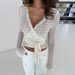 AC807 Quality Model 2025 Spring Style Street Trend Polyester Cardigan Collarless Loose-Fit Women's T-Shirt_ecoleips.com