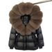 Luxury Women's Down Coat With Fox Fur Hood, Long Parka Jacket For Extreme Cold Weather, Elegant Loose Fit Outerwear With Detachable Faux Fur Collar_ecoleips.com