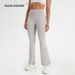 Cross-border Best-selling Workwear With Pockets, High-waisted, Quick-drying Lulu Yoga Flared Pants, Peach Butt Pocket_ecoleips.com