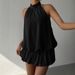 Women's Clothing French Style Solid Color Halter Neck Off-Shoulder Dress Sexy Waist Cinching Puff Skirt Bodycon Short Skirt For Summer Beach Vacation_ecoleips.com