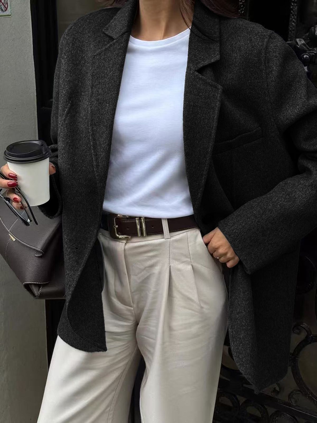 Diyun European And American Casual High-End Solid Color Blazer Women's Clothing 2025 Autumn Winter_ecoleips.com