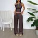 Diyun European And American Style Sports Simple Sleeveless Vest Solid Color Long Pants Set Women's Clothing 2025 Spring_ecoleips.com