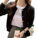 Cross-border Japanese And Korean Style Women's Clothing, Rainbow Button Round-neck Soft Long-sleeve Knitted Cardigan_ecoleips.com