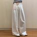 Women's Clothing High Waisted Wide Leg Jeans White Loose Fit Slimming Covering Hips Floor Length Pants New Spring Style For Women_ecoleips.com