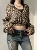 Women's Leopard Print Hooded Zip Up Jacket Long Sleeved Plush Sweatshirt Comfortable Outerwear Fashionable Streetwear_ecoleips.com