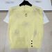 Luxury Women's Mock Two-Piece Knit Top With Crystal Embellishments - Round Neck Short Sleeve Blouse_ecoleips.com