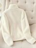Women’s Autumn And Winter Pure Color Zipper Fleece Jacket Double-sided Fleece For Warmth And Comfort._ecoleips.com