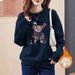 High-end Printed Sweatshirt For Women, Fleece-lined Thickened, New Autumn Winter Style, Casual And Stylish, Versatile_ecoleips.com