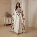 Women's V Neck Long Robe Printed Tassel Elegant Cross Border Elegance Muslim Fashion Clothing SW2614_ecoleips.com