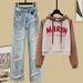 Streetwear Essentials Set – Drop-Shoulder Color-Block Hoodie With Star-Embroidered Wide-Leg Jeans (S-XXL, 9 Color Options, Unisex Urban Style)_ecoleips.com