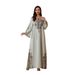 SW2602 Long Robe Turkish Print Dress Ethnic Style Gown For Women Muslim Fashion_ecoleips.com
